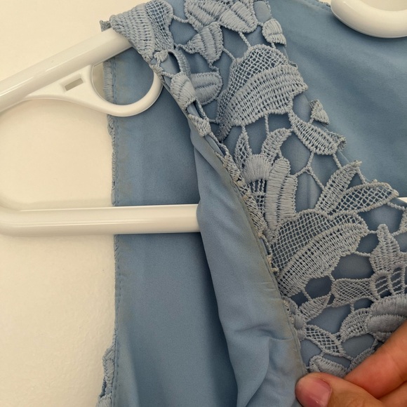 Blue Floral Lace Club Monaco Shift Dress - Picture 6 of 7